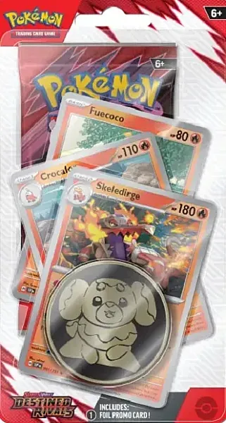 POKEMON TCG - SCARLET & VIOLET DESTINED RIVALS PREMIUM CHECKLANE BLISTER PACK - SKELEDIRGE -EN